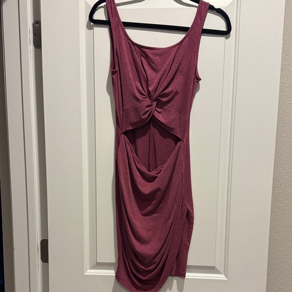 Elegant Pink Knot-Front Dress